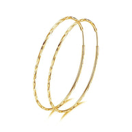 Sterling Silver Hoop Earrings for Women Gold PLATED Jewellery 70mm