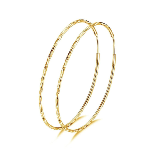 Sterling Silver Hoop Earrings for Women Gold PLATED Jewellery 70mm
