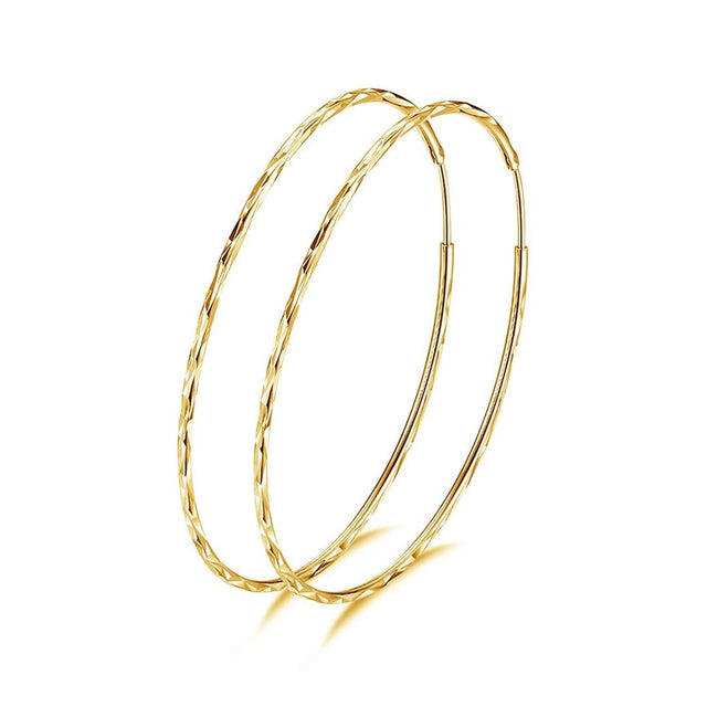 Sterling Silver Hoop Earrings for Women Gold PLATED Jewellery 70mm