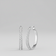 Women's rhinestone hoop earrings 925 STERLING SILVER