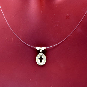 Halo Cross Necklace – 14K Gold
