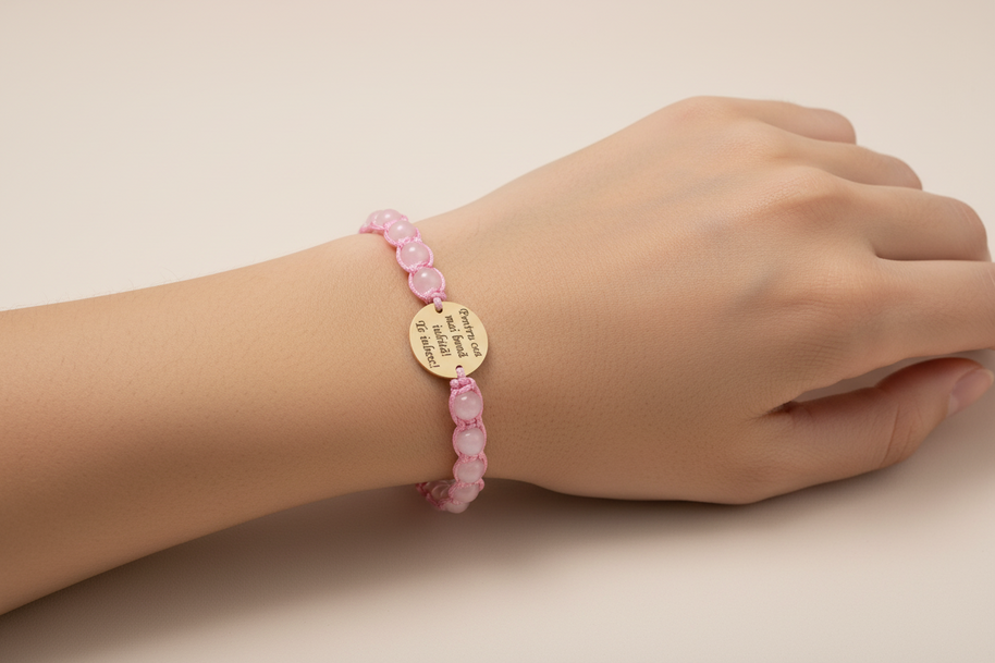 Pink Personalized Bracelet – 14K Gold