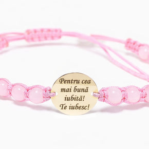 Pink Personalized Bracelet – 14K Gold
