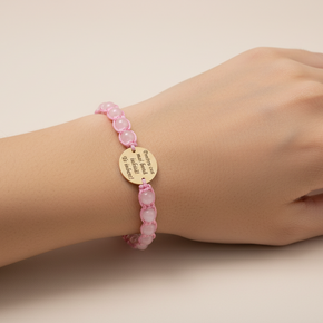 Pink Personalized Bracelet – 14K Gold