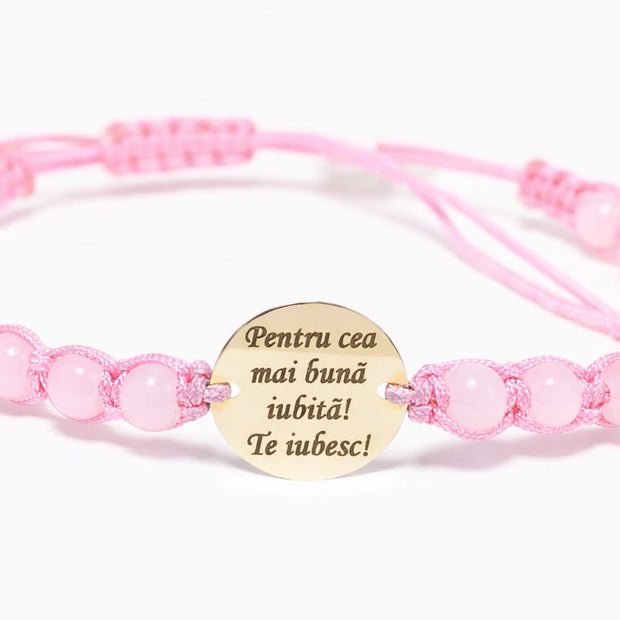 Pink Personalized Bracelet – 14K Gold