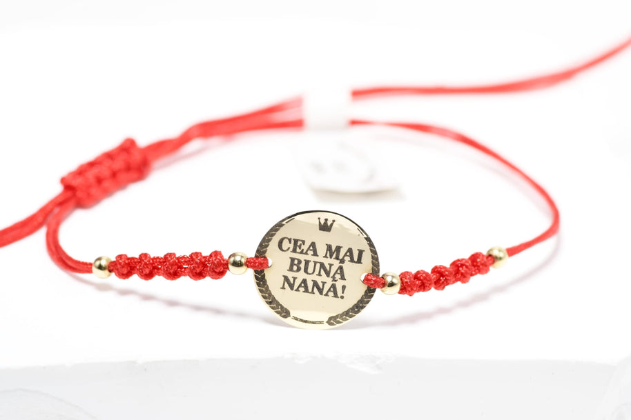 Red Personalized Bracelet – 14K Gold