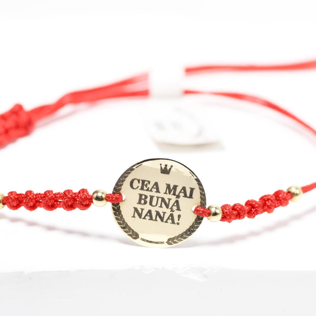 Red Personalized Bracelet – 14K Gold