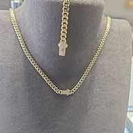 cuban link monaco style set 585 gold 14k bracelet and chain