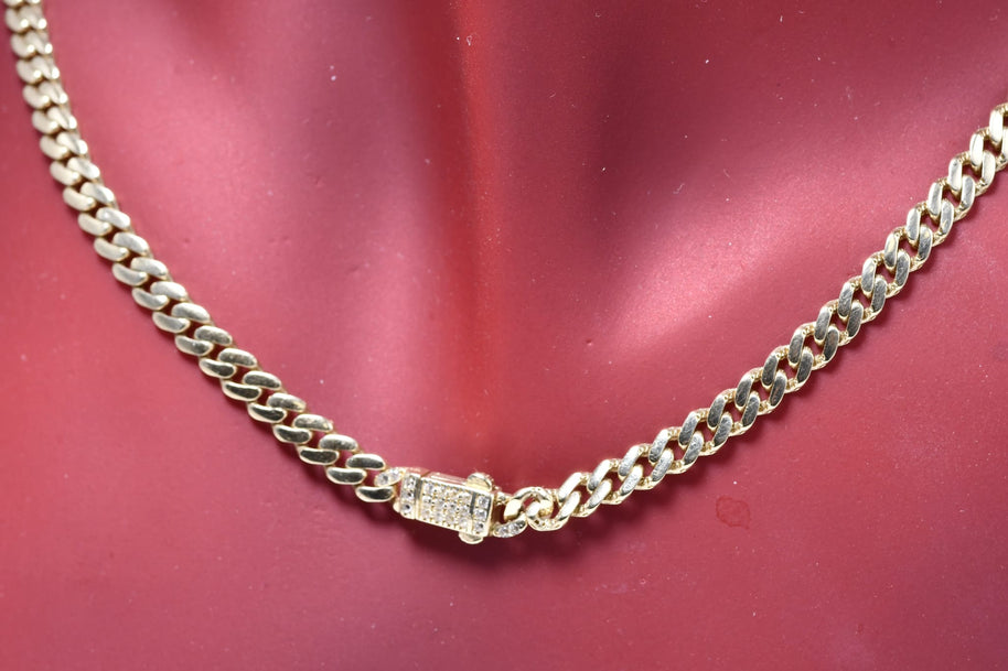 14K Gold Men’s Cuban Link Necklace – 55 cm