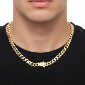 14K Gold Men’s Cuban Link Necklace – 55 cm
