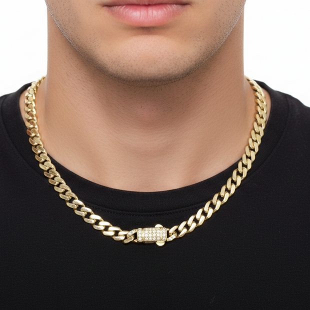 14K Gold Men’s Cuban Link Necklace – 55 cm
