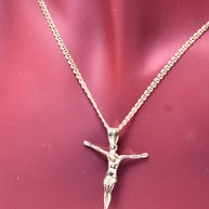 14K Gold Jesus Pendant Necklace – 55 cm