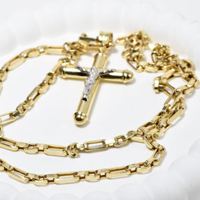 14K Gold Crucifix Necklace – 60 cm
