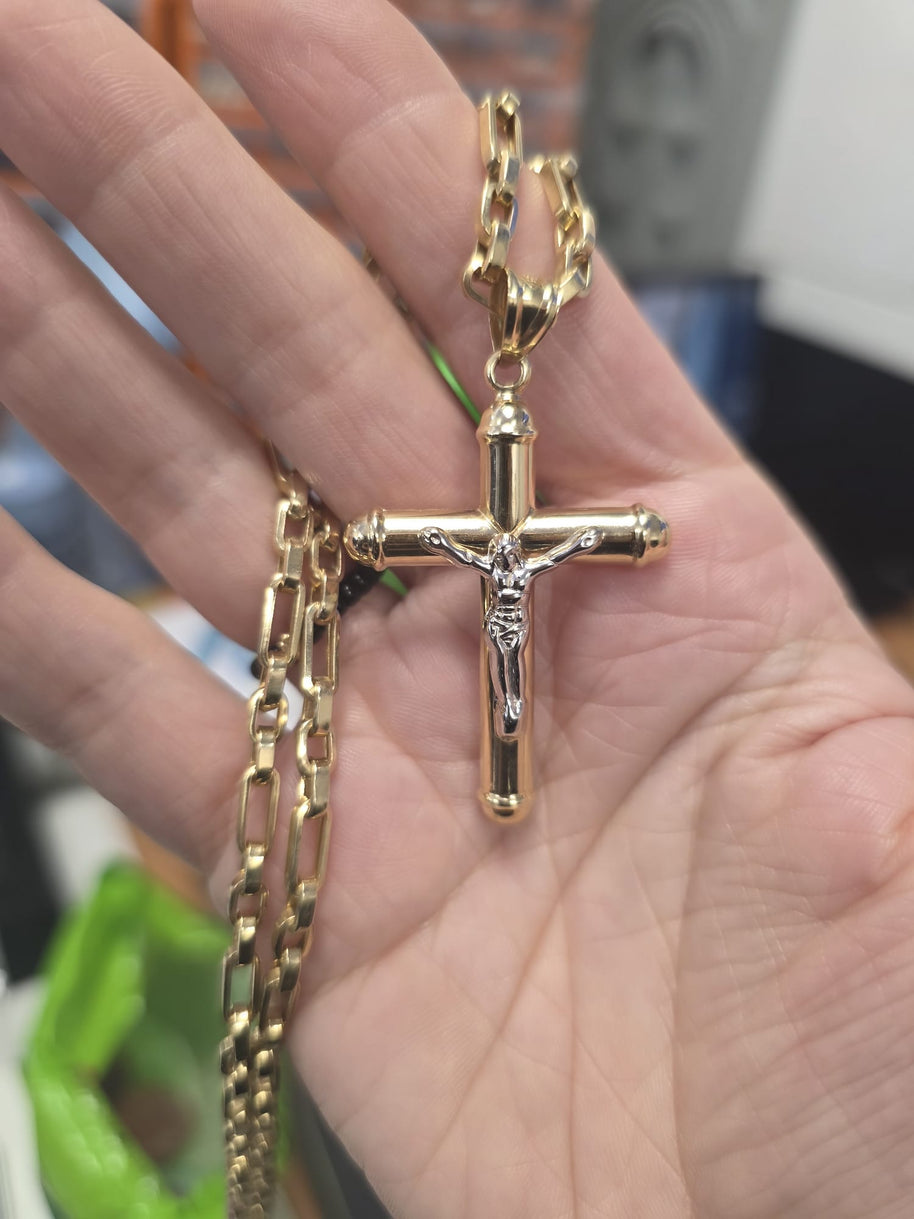 14K Gold Crucifix Necklace – 60 cm