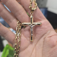 14K Gold Crucifix Necklace – 60 cm