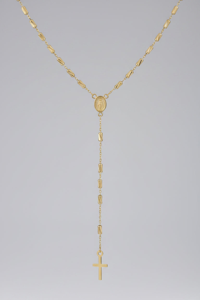 14K Gold Rosary Style Necklace