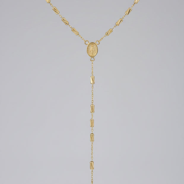 14K Gold Rosary Style Necklace