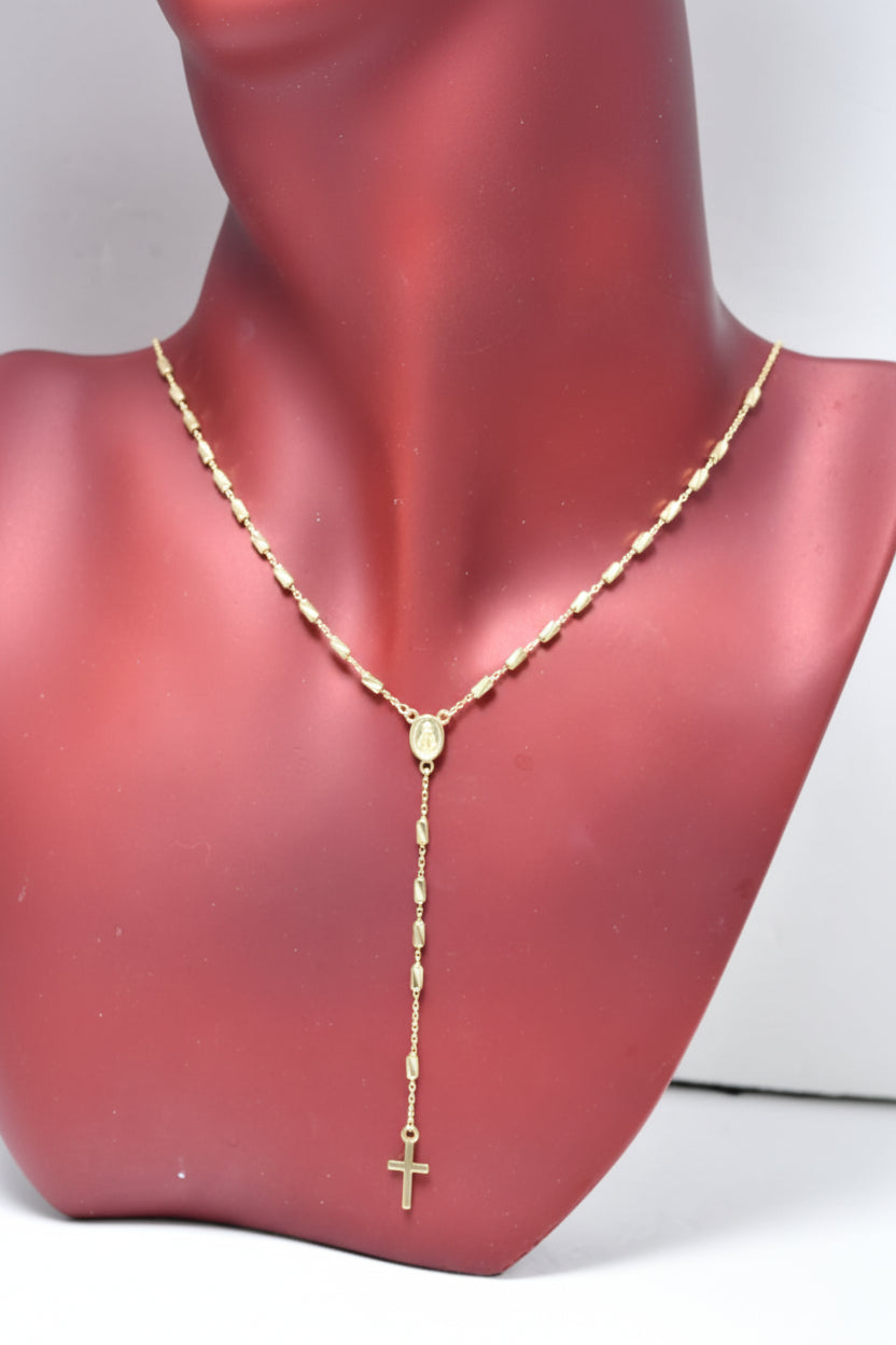 14K Gold Rosary Style Necklace