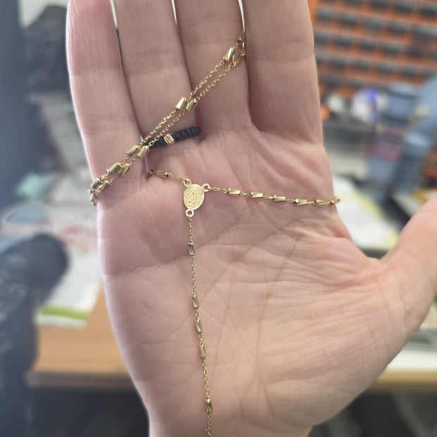 14K Gold Rosary Style Necklace