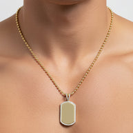 14K Gold Engravable Army Plate Necklace – 60 cm