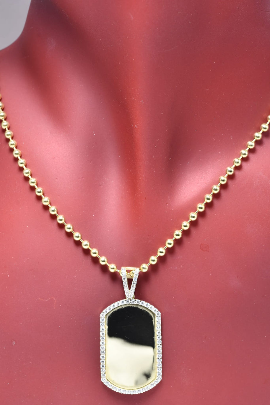 14K Gold Engravable Army Plate Necklace – 60 cm