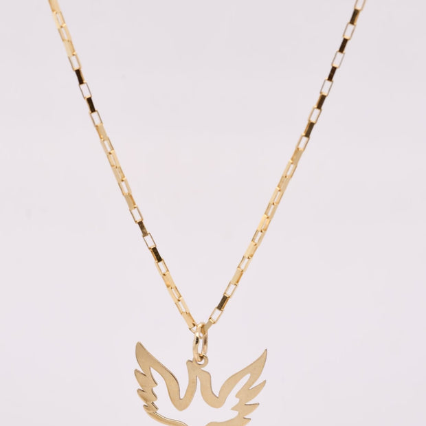 14K Gold Dove Necklace – 45cm