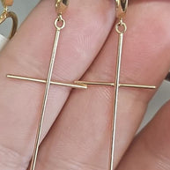 CROSS EARRINGS 585 GOLD 14K