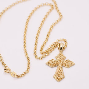 14K Gold Cross Necklace
