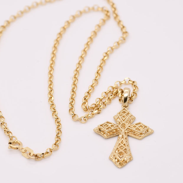 14K Gold Cross Necklace