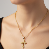 14K Gold Cross Necklace