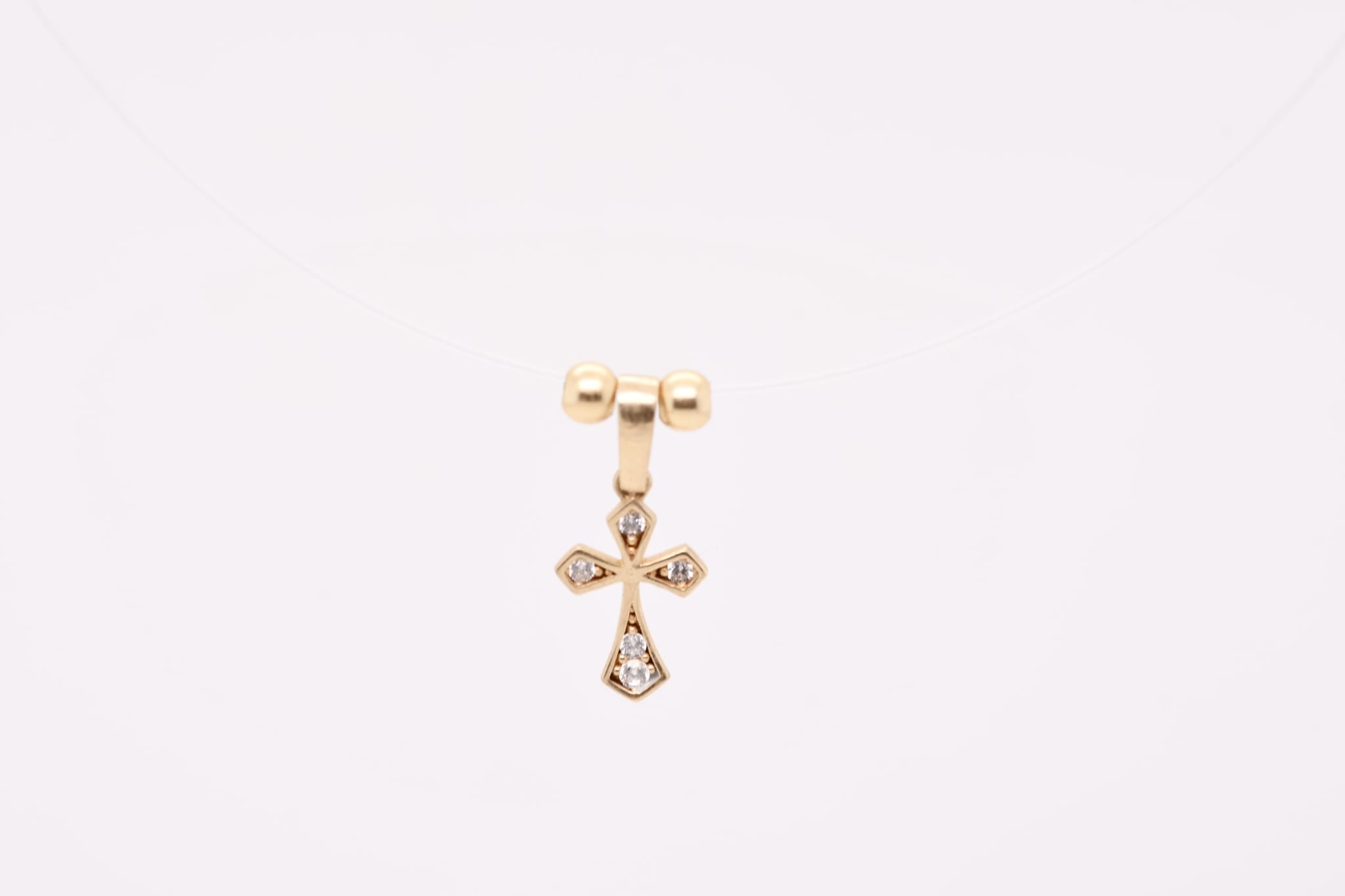 Invisible Cross Necklace in 14K Gold
