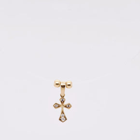Invisible Cross Necklace in 14K Gold