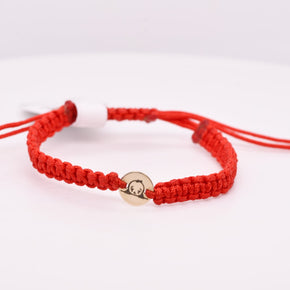 14K Gold Baby Head Red String Bracelet