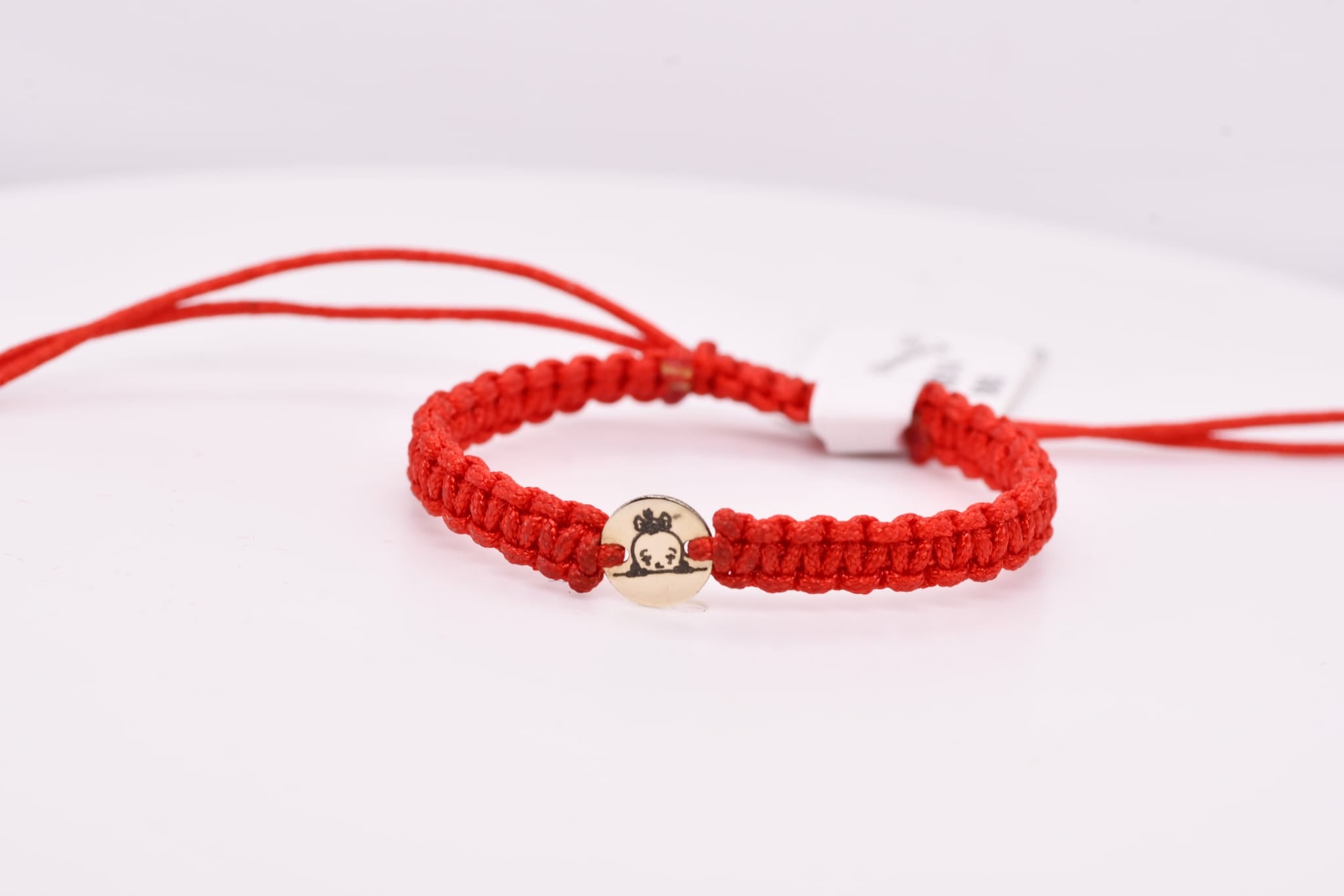 14K Gold Baby GIRL Head Red String Bracelet