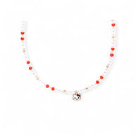 14K Gold Hello Kitty Beaded Necklace for Girls