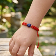 14K Gold Evil Eye Red String Bracelet – Adjustable