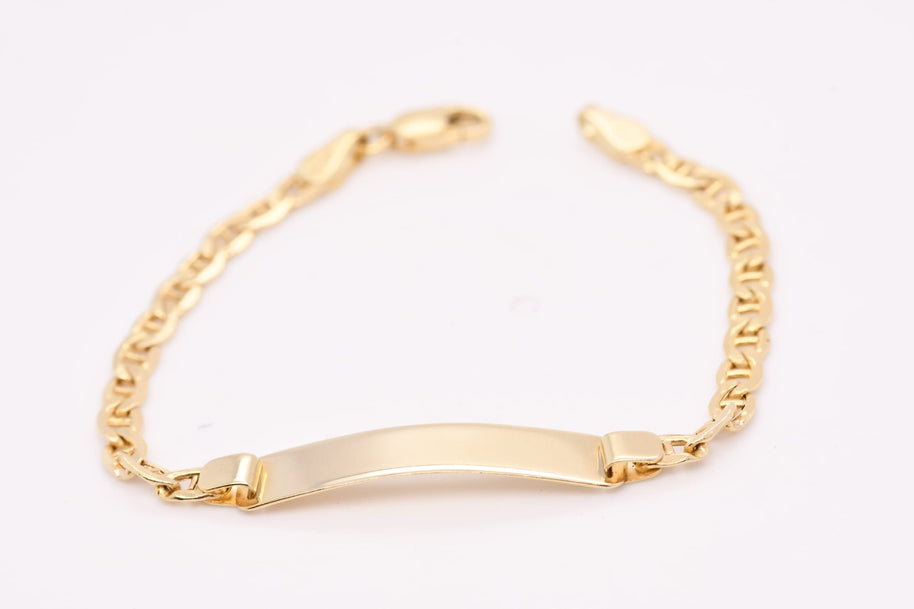 14K Gold Children’s ID Bracelet – Classic Figaro Chain