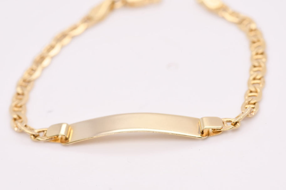 14K Gold Children’s ID Bracelet – Classic Figaro Chain