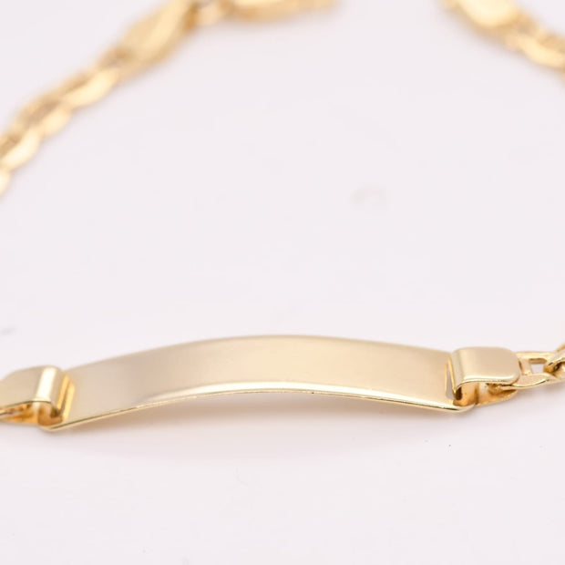 14K Gold Children’s ID Bracelet – Classic Figaro Chain