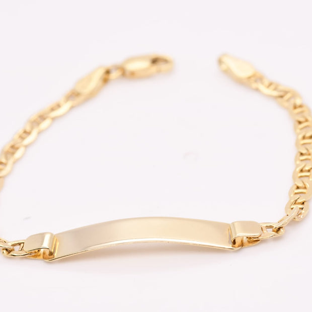 14K Gold Children’s ID Bracelet – Classic Figaro Chain