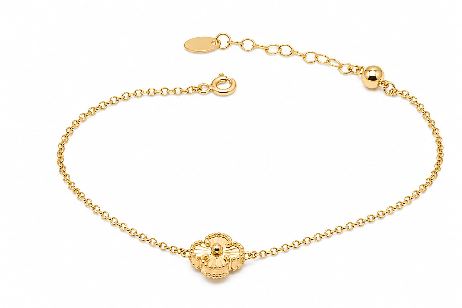 14K Gold Clover Bracelet