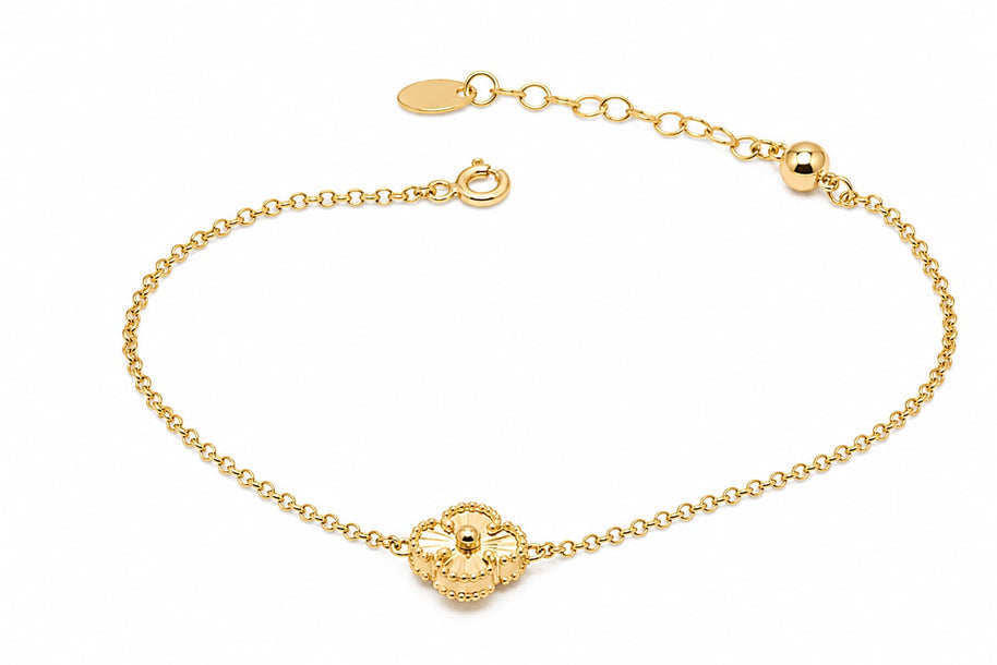 14K Gold Clover Bracelet