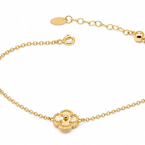 14K Gold Clover Bracelet