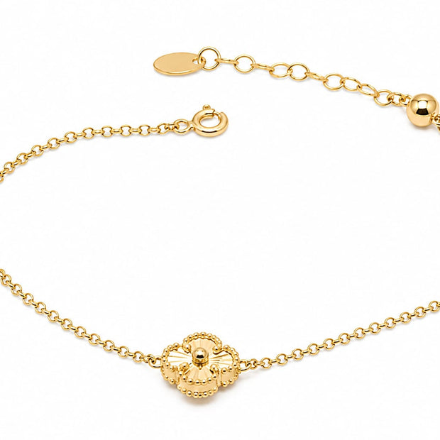 14K Gold Clover Bracelet