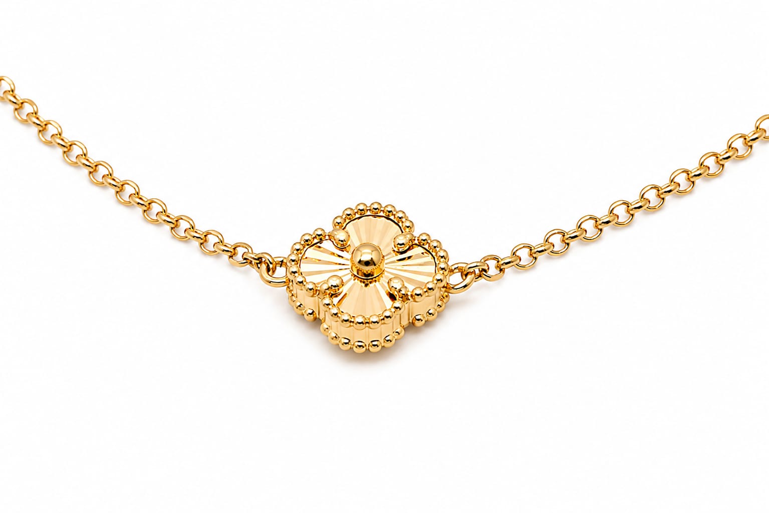 14K Gold Clover Bracelet