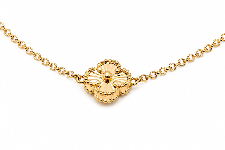 14K Gold Clover Bracelet