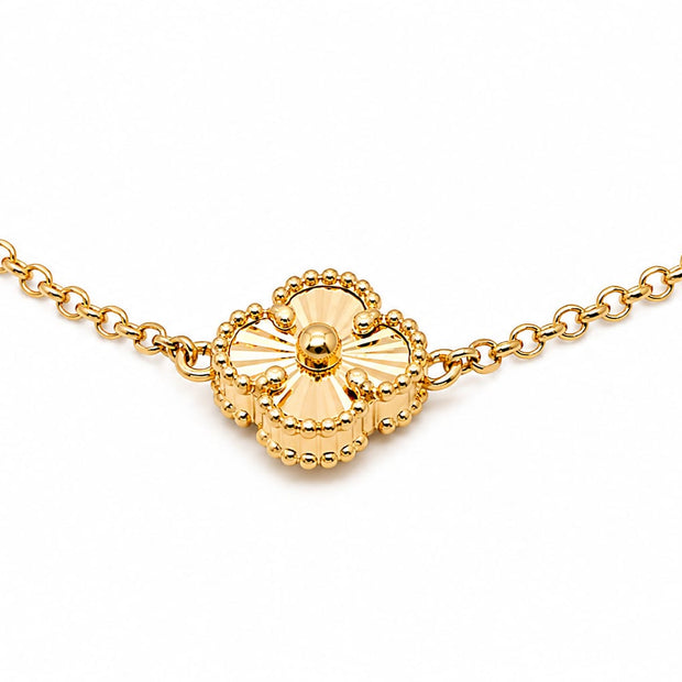 14K Gold Clover Bracelet