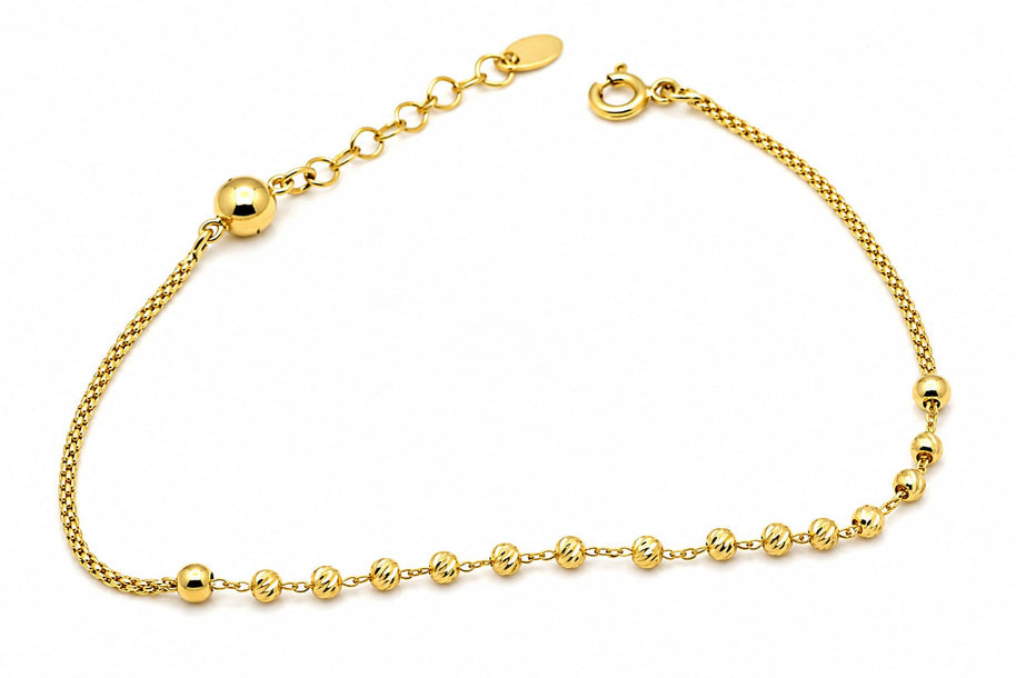 14K Gold Beaded Bracelet