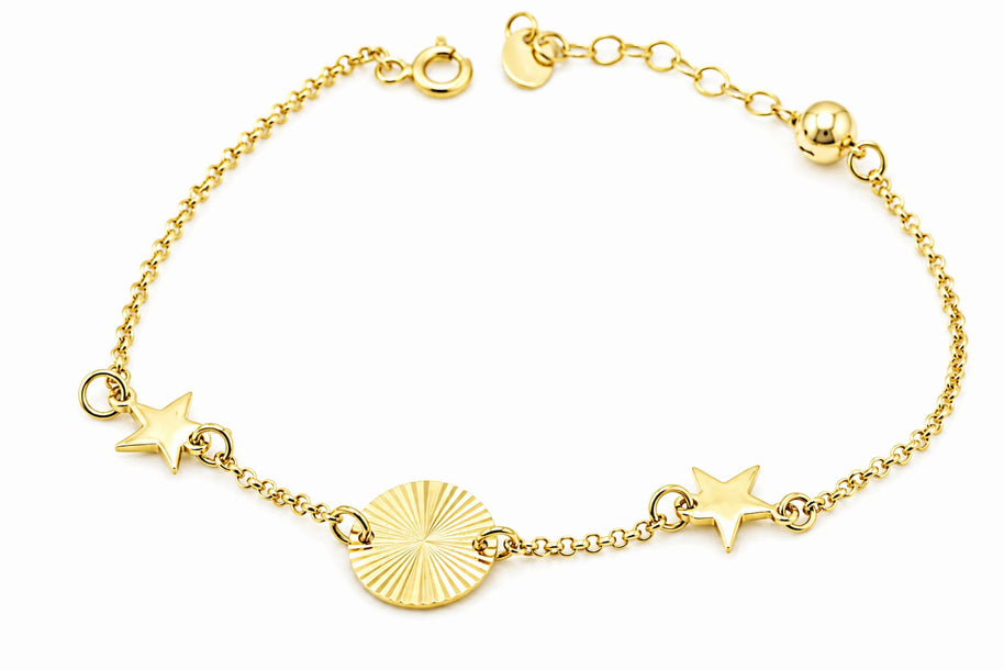 14K Gold Stars Bracelet