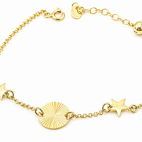14K Gold Stars Bracelet